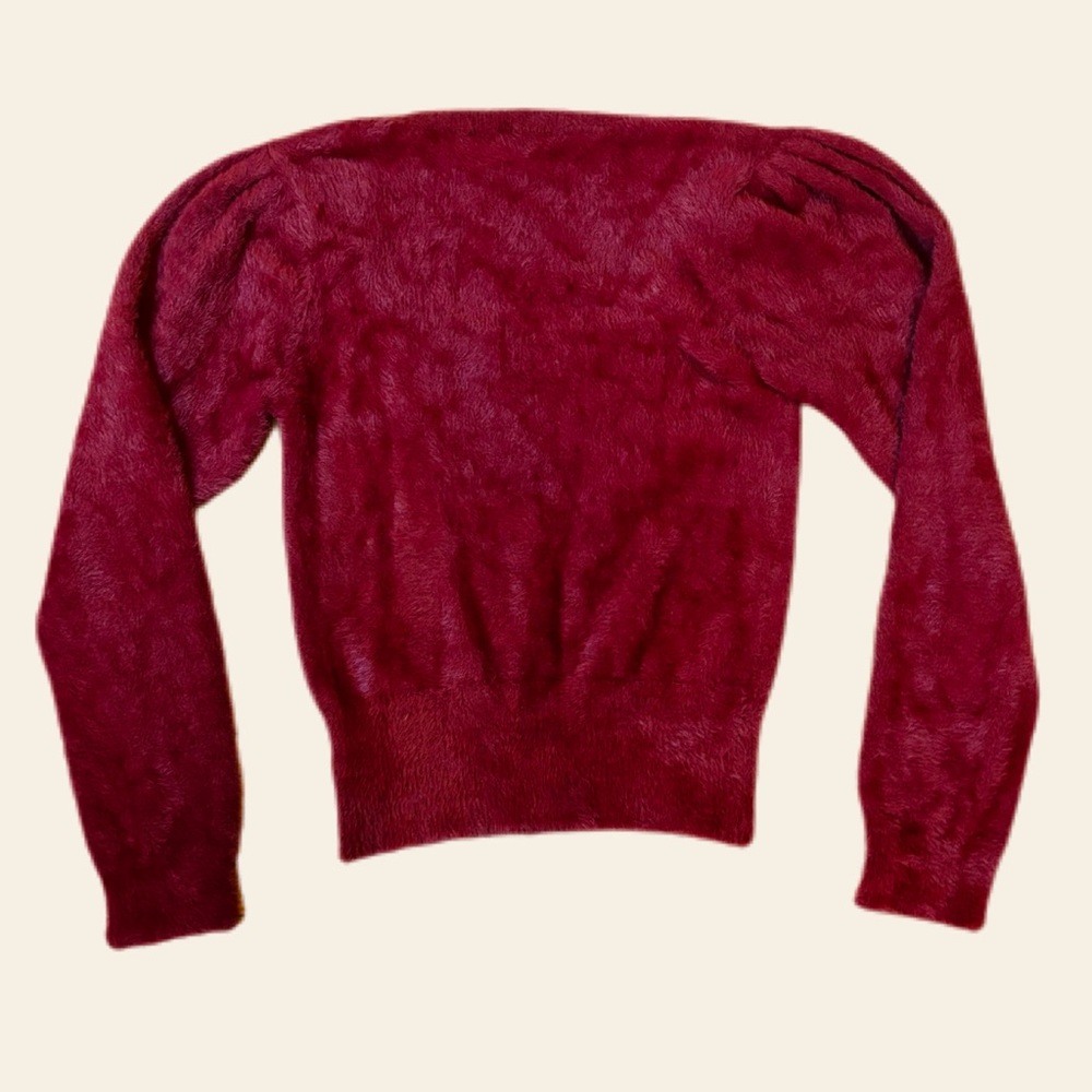 ASTR The Label Wine Fuzzy Crop Sweater, Medium, Like New Condition - Picture 9 of 14